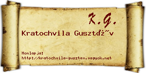 Kratochvila Gusztáv névjegykártya